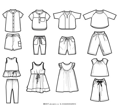 服裝與日用百貨的矢量簡化設計應用